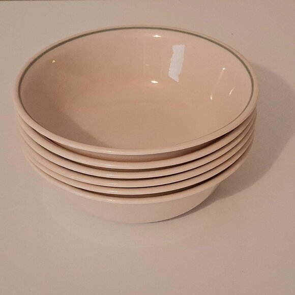 Corelle SANDSTONE with Green Stripe Set of 6 Soup/Cereal Bowls 6-1/4” - Picture 12 of 12